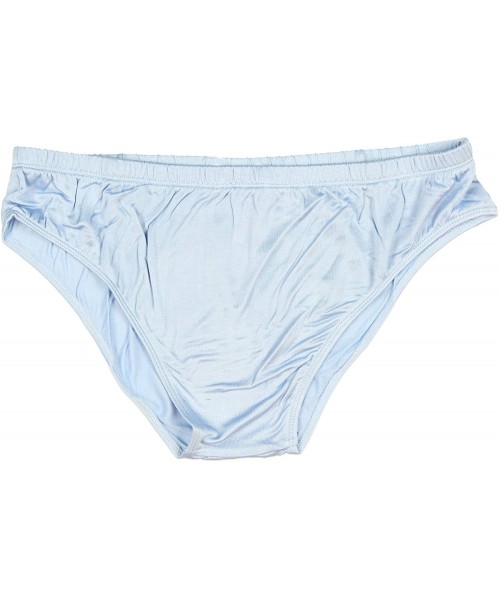 Boxer Briefs Mens Big and Tall Classic Silk Bikini Brief Underwear - Blue - C418K7SEXGI
