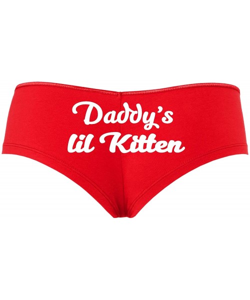 Panties Daddys Little Kitten DDLG CGLG BDSM Sexy Red Boyshort Panties - White - CN18SSTOW9Y