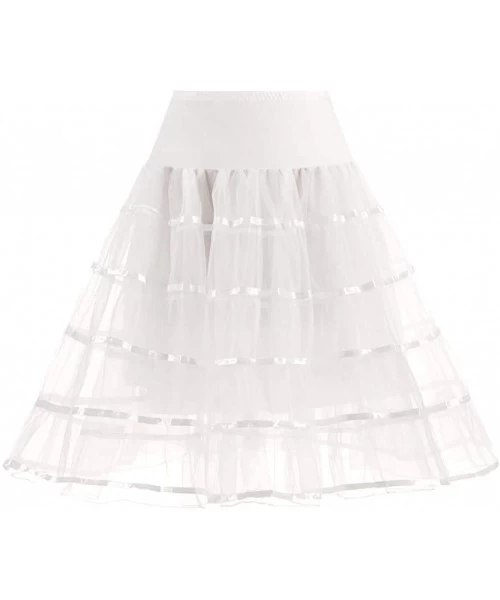 Slips Women's Underskirt Petticoat Underskirt Vintage Dress One Size Organza Skirt Petticoat Wedding Dress Tutu Skirt - C-whi...
