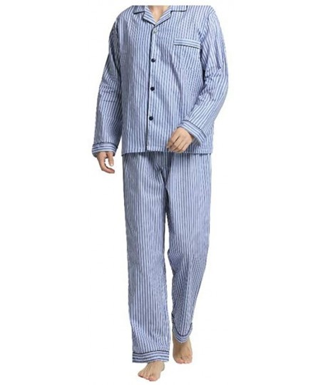 Sleep Sets Pajama Men Sleepwear 100% Cotton Men's Nightwear Long Sleeve Sleep Male - Black - CV18S7NSYYM