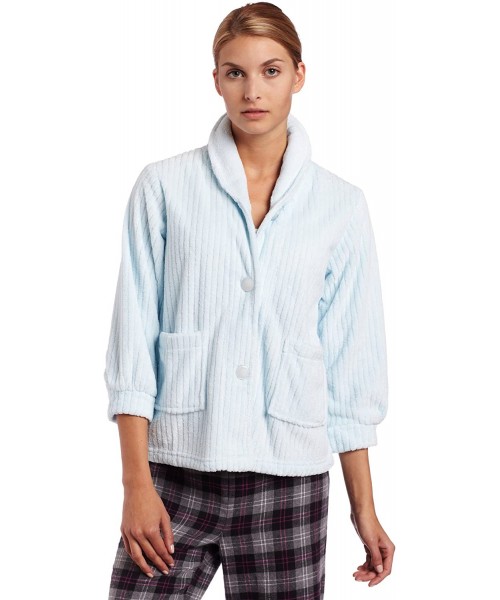 Robes Womens Bed Jacket With Shawl Collar- Light Blue- X-Large - CE1154WEJSF