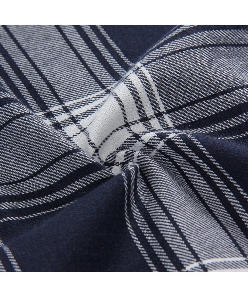 Robes Men's Cotton Flannel Robe - Navy - C517YR33QW5