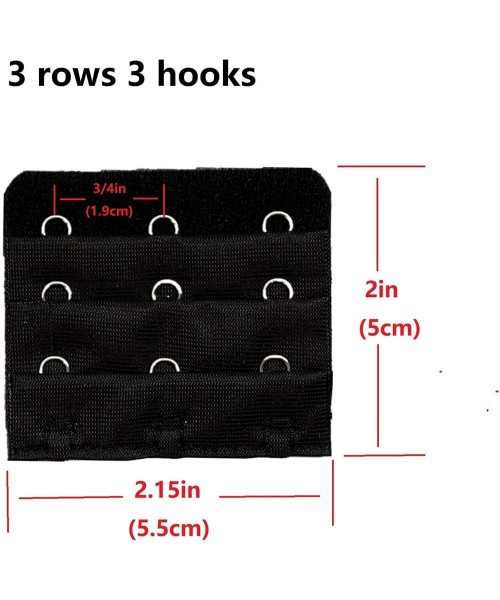 Accessories Bra Extender Bra Extension Bra Strap Extensions 2 Hook/3 Hook/4 Hook (5PCS) - Black - C0194Q78XY6
