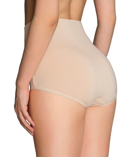 Panties Women's 3-Pack High Cut Briefs Panties Full Coverage Soft&Smooth Underwear - 3 Beige - CD18G7W7XT0