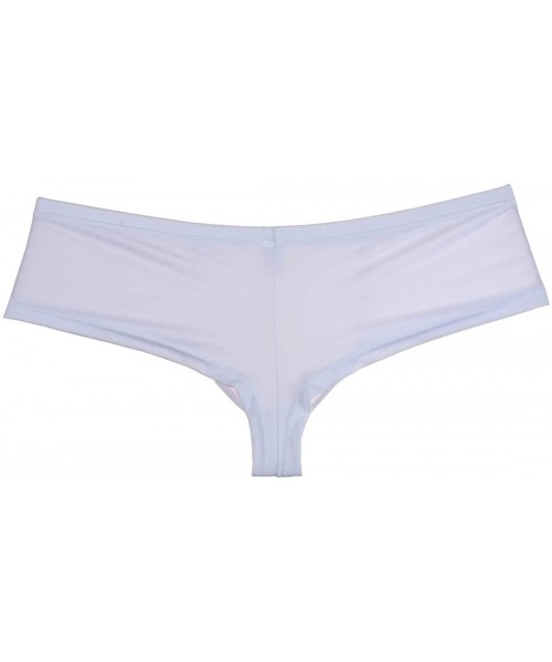 Bikinis Men Cheeky Booty Bikini Boxers Bluge Pouch Thong Bottom Pants Spandex Hight Cut Boxer Briefs - 7 White - CC18E4ZK3IG