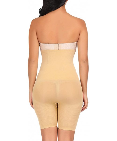 Shapewear Women Thigh Slimmer Shapewear Seamless High Waist Tummy Control Shaper Panties Shorts Bodysuits - Beige - C818WQQE0C0