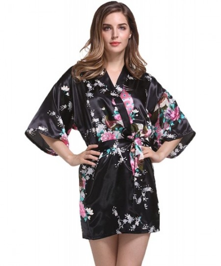 Robes Short Robe Kimono - Peacock- Black - CL18G6OELGD