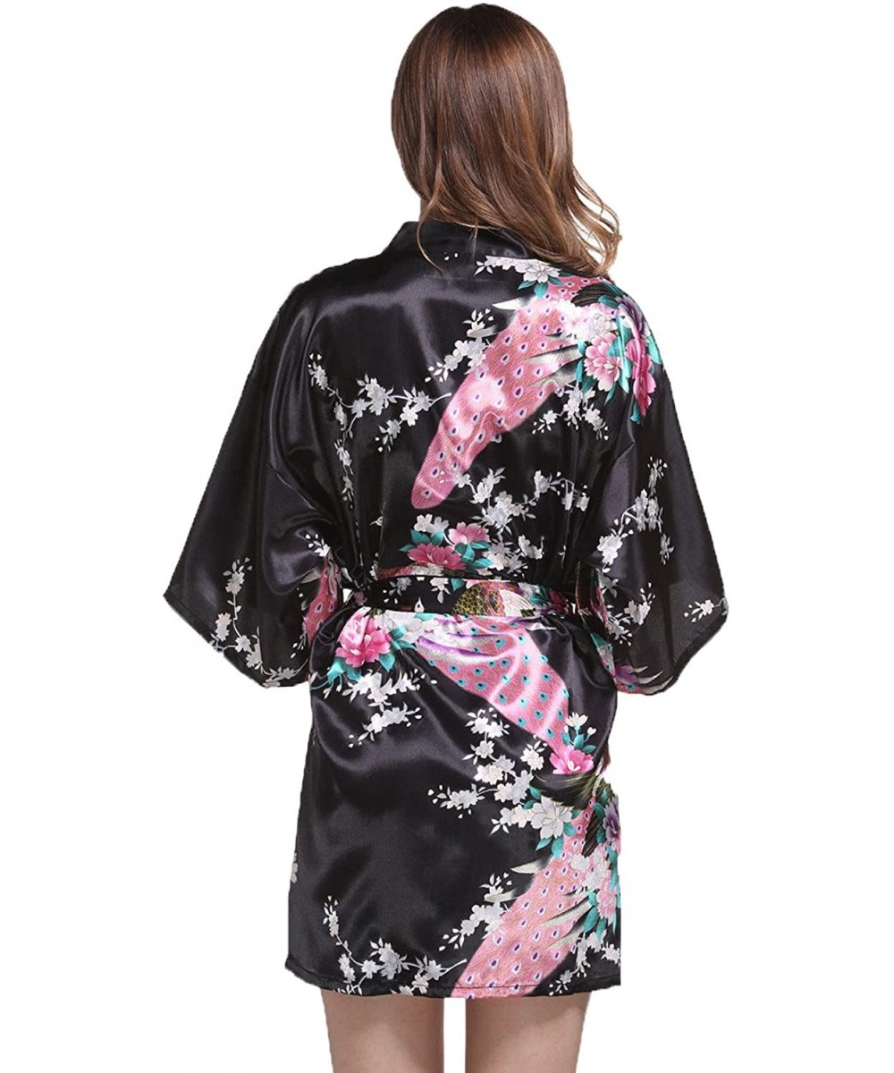 Short Robe Kimono - Peacock- Black - CL18G6OELGD