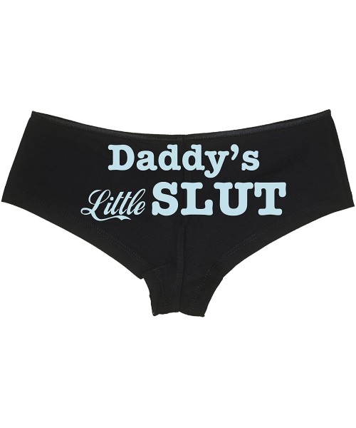 Panties Daddy's Little Slut Fun Flirty boy Short Panties - Baby Pastel Blue - C11876RCH6Y