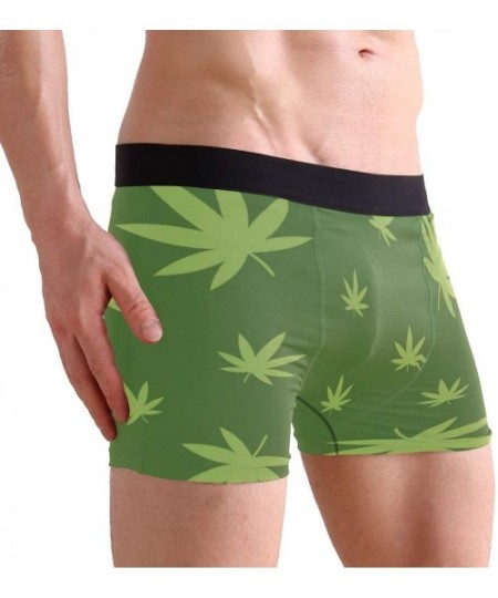Boxer Briefs Pot Leaves Weed Leaf Green Men's Sexy Boxer Briefs Stretch Bulge Pouch Underpants Underwear - Pot Leaves Weed Le...