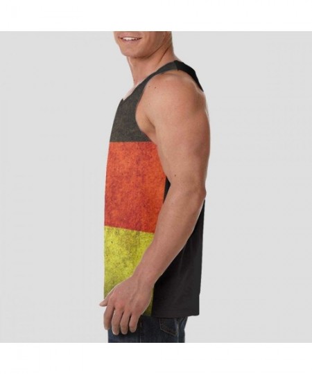 Undershirts Men's Soft Tank Tops Novelty 3D Printed Gym Workout Athletic Undershirt - Vintage Germany Flag - CM19D8GK49Y