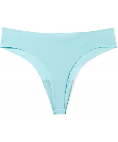 Panties Women's Sueded Infinity Edge Thong Underwear- 3 Pack - Bluestone/Cool Aqua/Peachskin - CS187COXHI8
