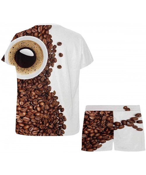Nightgowns & Sleepshirts Owl Made of Roasted Coffee Beans Women Summer Short Sleeve Pajama Set Pjs Shorts Sleepwear - Multi 1...