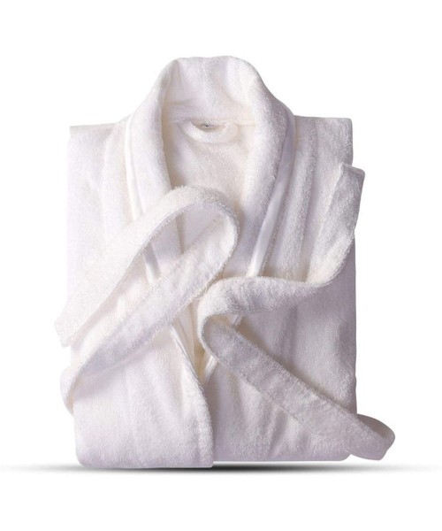 Robes Pure Cotton Toweling for Both Men Women Bathrobe Bath Warm Bathrobed Hotel Couples Nightgown - Pink - CW194XE44IX