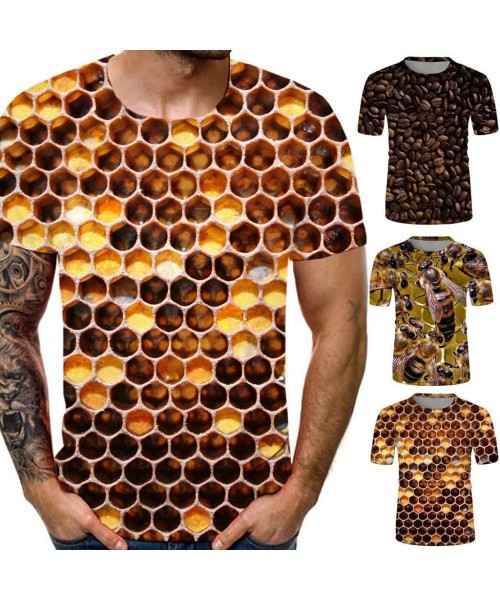 Thermal Underwear 3D Graphic T-Shirt for Men- 2020 Summer Novelty Shirts Casual Short Sleeve Crewneck Slim Fit Tee Tops - Yel...