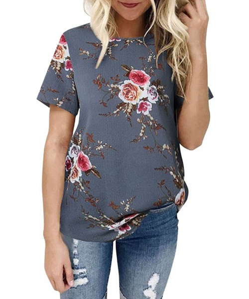 Bras Womens Shirts Short Sleeve Plus Size Floral Print Loose Casual Tunic Tops Blouse T-Shirt for Women Ladies Teen Girls - G...
