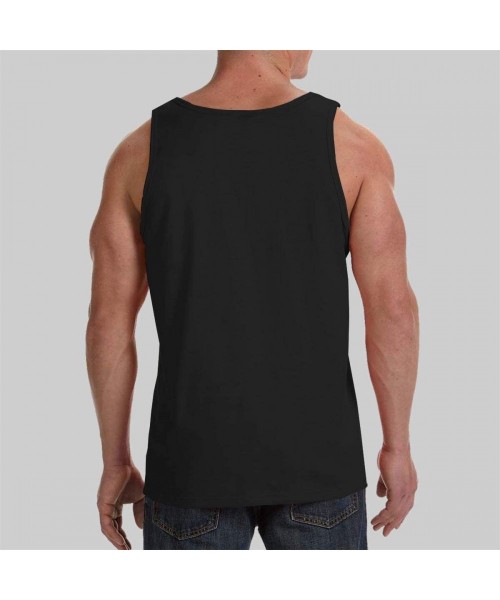 Undershirts Men's Sleeveless Undershirt Summer Sweat Shirt Beachwear - Bobcat - Black - C319CIXO0RO