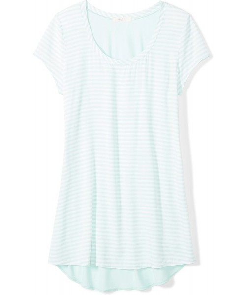 Nightgowns & Sleepshirts Women's Sleepwear Scoop Neck Nightgown - Echo Mint Stripe - C8187UCL8SL