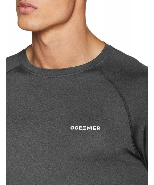 Thermal Underwear Men's Long Sleeve Workout Running Shirt Athletic Gym T-Shirt - Grey - CK18I3TGUN4