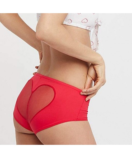 Slips Lingerie Sexy Erotic Panties Women Briefs Mesh Underwear - Red - CN18MH5LNSN