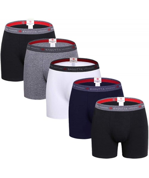 Boxer Briefs Mens Boxer Briefs 5 Pack No Ride-up Comfortable Breathable Cotton Sport Short Leg Underwear - M 5 Pairs Multi Co...