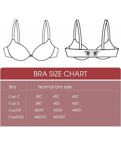 Bras 38D-46DDD Bras for Women Front Closure Plus Size Underwire Full Coverage Support Everyday Bra for DDD Cup - Beige - C418...