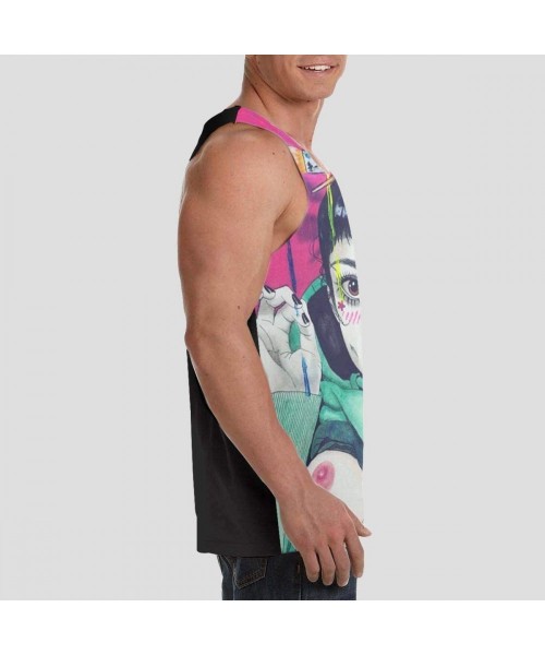 Undershirts Men's Soft Tank Tops Novelty 3D Printed Gym Workout Athletic Undershirt - Sexy Goth Gothic Women Girl Breast Art ...