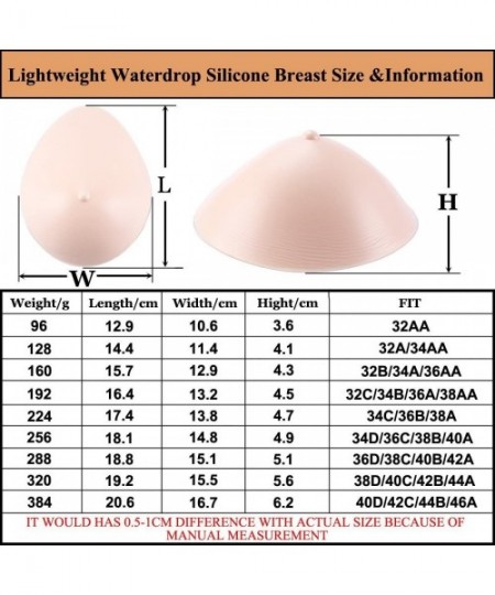 Accessories Lightweight Silicone Breast Forms Prosthesis Mastectomy Waterdrop Shape - CC18GZSAG6Z