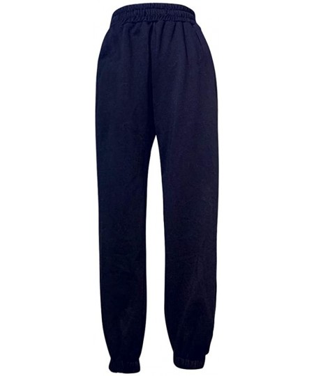 Bottoms Women's Pajama Pants- Casual Cat Prints Drawstring Trousers Leggings - B-black - C3198N48DE4
