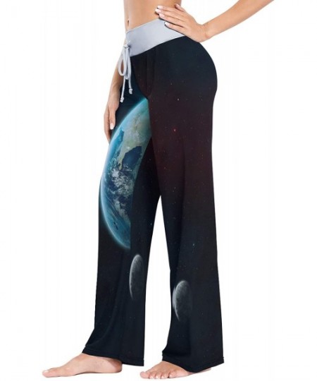 Bottoms Cosmic Sky Earth Women Loose Palazzo Casual Drawstring Sleepwear Print Yoga Pants - CJ19D8UATCS