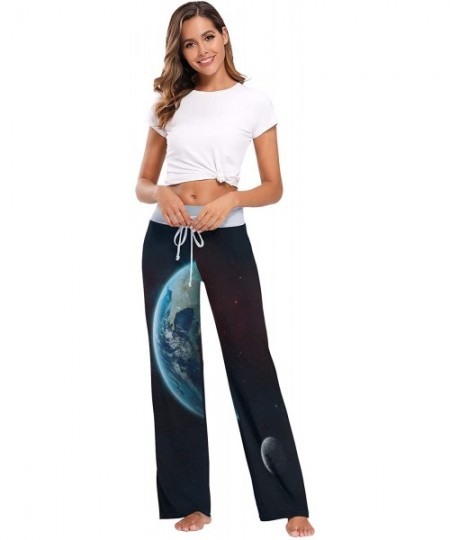 Bottoms Cosmic Sky Earth Women Loose Palazzo Casual Drawstring Sleepwear Print Yoga Pants - CJ19D8UATCS