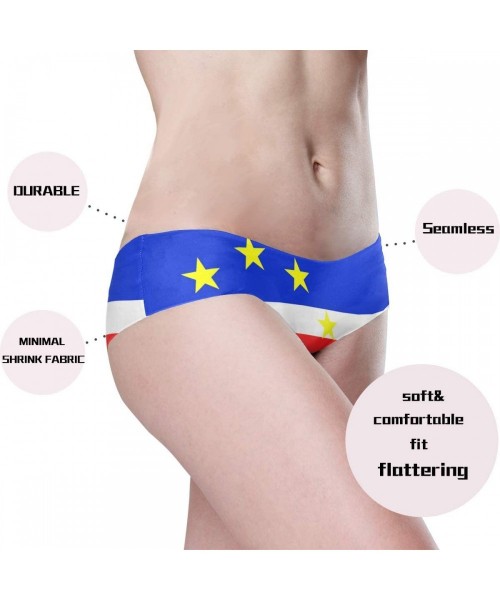Panties Women's Seamless Underwear- Danish Flag Sexy Ladies Bikini Panties Low Rise Brief - Cape Verde Flag - CV18ADKH806