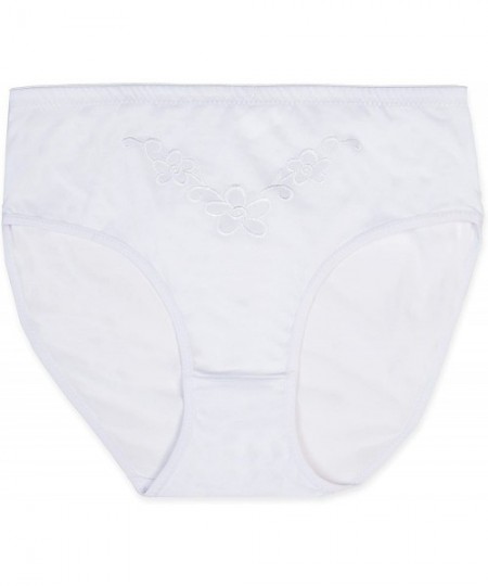 Panties 3569-4 Pack - Women's High Cut Full Brief Panties Underwear Silky Soft Comfort Briefs - CW188OQSO33