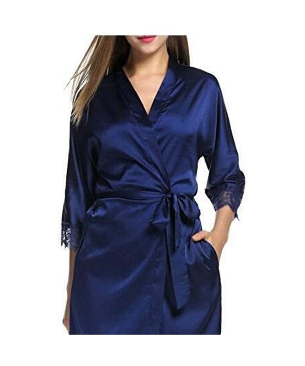 Robes Mid-Sleeve Women Nightwear Robes Lace Real Silk Female Bathrobes Light and Comfortable Highlight Your Perfect Body Curv...