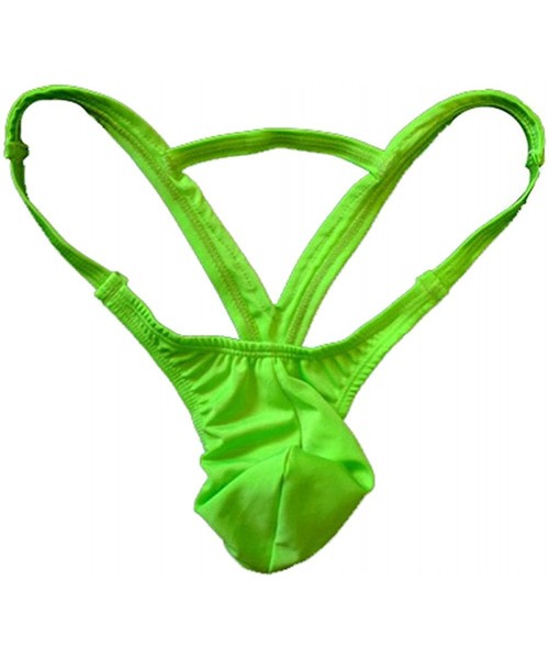 G-Strings & Thongs Men's Bikini Boxer Briefs Trip Thongs G-String Milk Silk Underwear Shorts - Green(g-string) - CF124PYRQEV