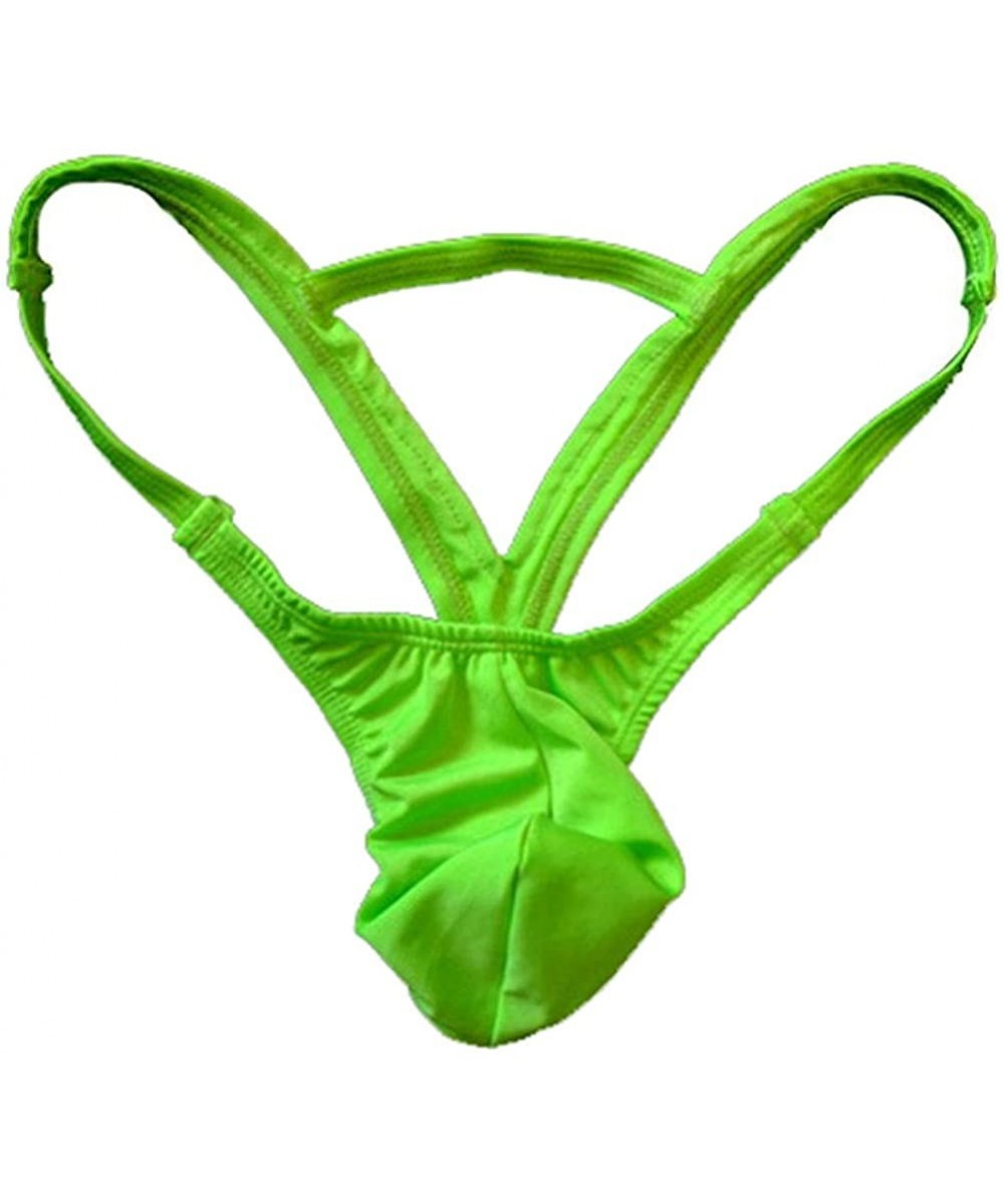 Men's Bikini Boxer Briefs Trip Thongs G-String Milk Silk Underwear ...