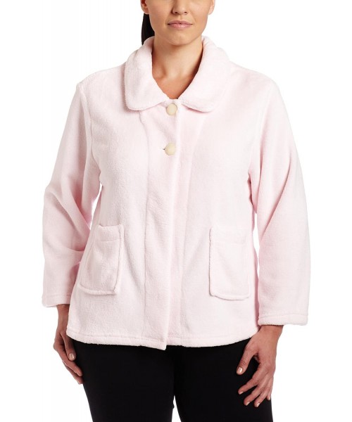 Robes Womens Plus-Size Bed Jacket With Peter Pan Collar- Light Pink- 3X - C01154WEK8J