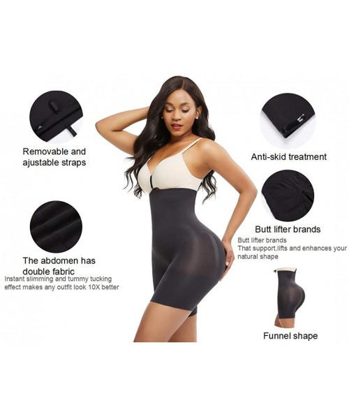 Shapewear Women Seamless Shapewear Body Shaper High Waist Butt Lifter Boyshorts Tummy Control Thigh Slimmer - Black-1 - CX193...