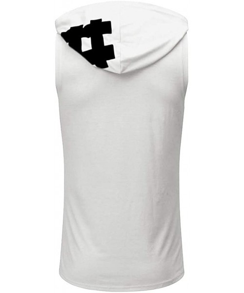 Shapewear Mens Vest Gyms Bodybuilding Fitness Muscle Sleeveless Singlet T-Shirt Top Vest Tank - Y-white - C91953I3SDG