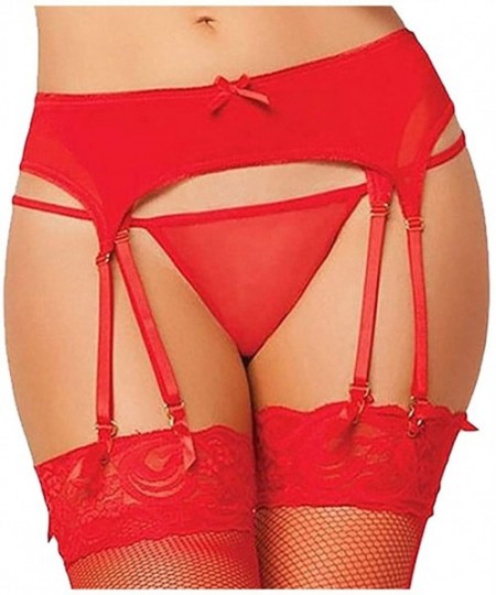 Camisoles & Tanks Elastic Sexy Lace Underwear Skirt Underwear Garter Lingerie Brief Underpant - Red - CX198DAR8H2