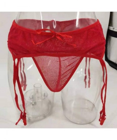 Camisoles & Tanks Elastic Sexy Lace Underwear Skirt Underwear Garter Lingerie Brief Underpant - Red - CX198DAR8H2