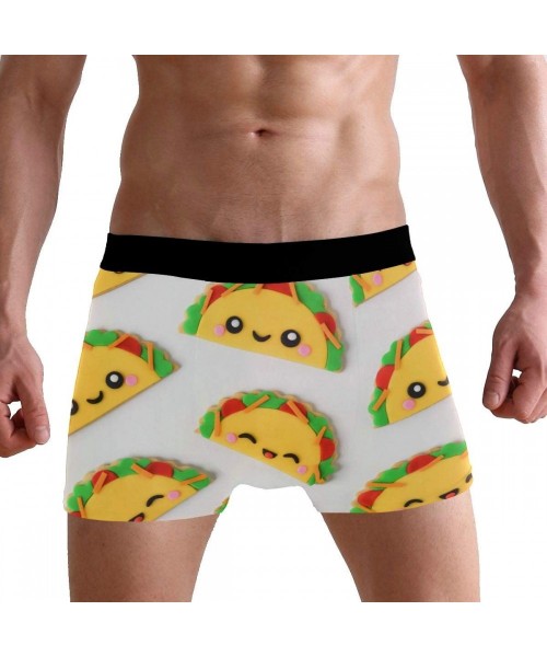 Boxer Briefs Cute Taco Men's Boxer Briefs Regular Soft Breathable Comfortable Underwear - B03 - CM18SWMI8ZD