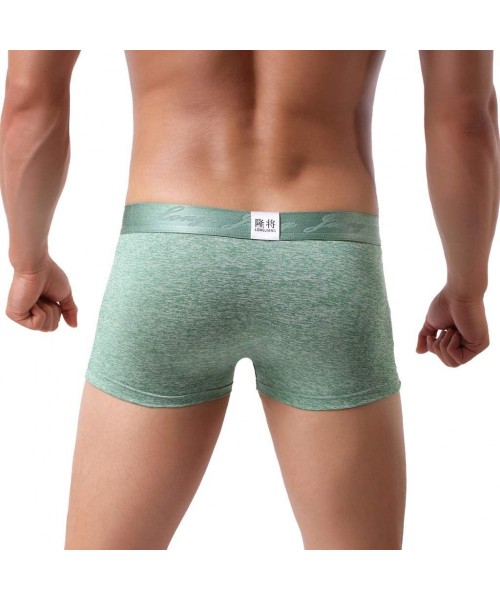 Boxer Briefs Mens Sexy Underwear Soft Hip Boxer Brief Knickers Breathable Lightweight Comfort Shorts Underpants - Z01-green -...