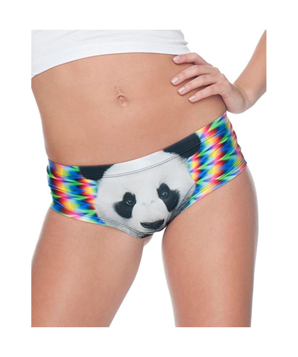 Panties Funny Bachelorette Fashion Underwear Animal Print Cute Gifts for Women - Panda (With Crotch Lining) - C118CZAHGXR
