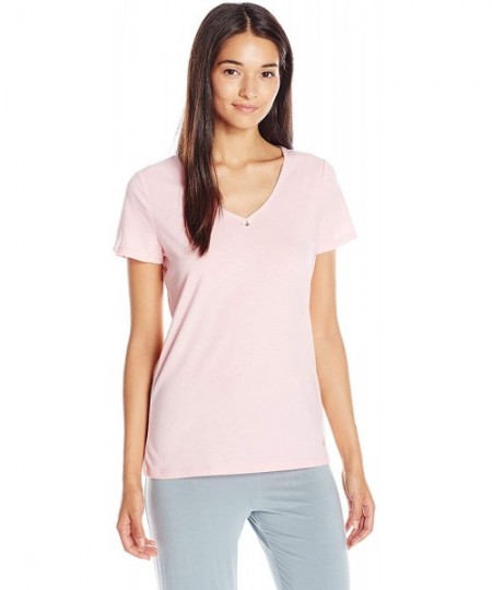 Tops Womens Short Sleeve V-Neck Top Orchid Pink - C618R7IAN44