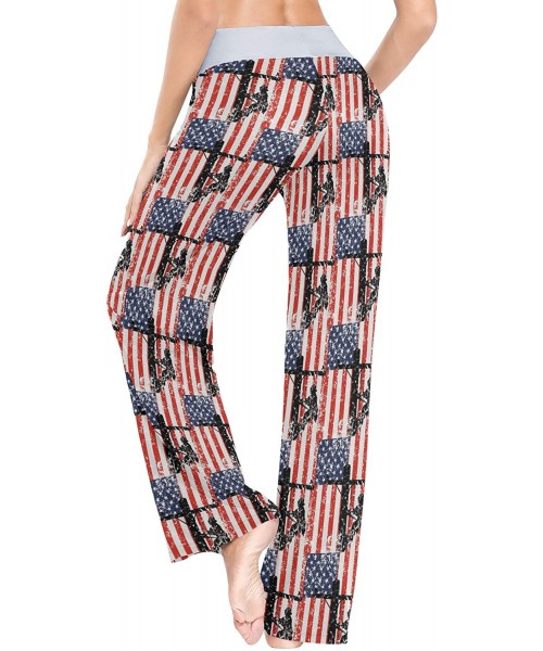 Bottoms Women's Loose Casual Comfy Pajama Pants Drawstring Palazzo Wide Leg Lounge Pants - Color19 - C5197ES704W