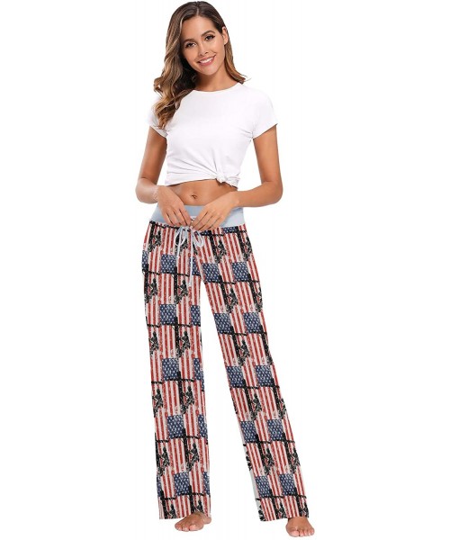 Bottoms Women's Loose Casual Comfy Pajama Pants Drawstring Palazzo Wide Leg Lounge Pants - Color19 - C5197ES704W