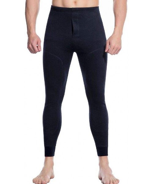 Thermal Underwear Fleece Lined Base Layer Bottoms Heavyweight Thermal Pants Black US 2XL - CN192SZLD4L