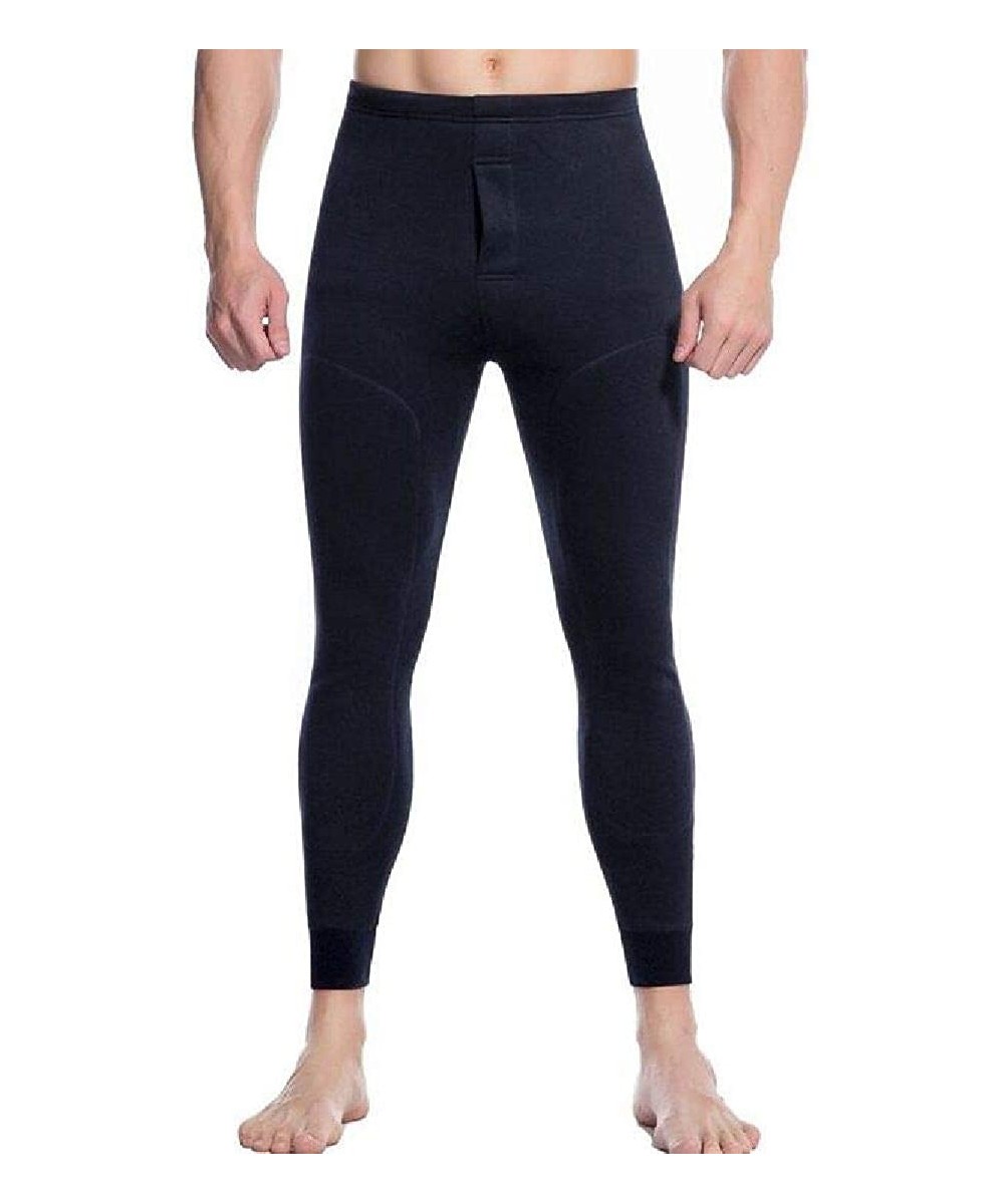 Thermal Underwear Fleece Lined Base Layer Bottoms Heavyweight Thermal Pants Black US 2XL - CN192SZLD4L