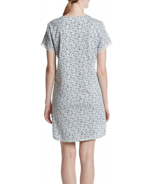Nightgowns & Sleepshirts Women's Pajama Short Sleeve Pj Sleepdress - Ditsy/Heather Grey - CP12NURHI1H